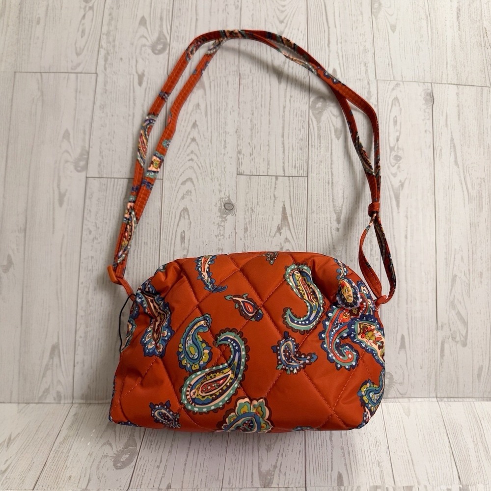 Vera Bradley Camera‎ Crossbody Bag Purse Lightweight Burnt Orange Manor Paisley